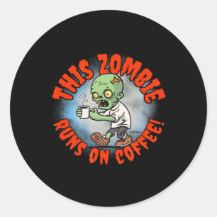Adesivo Zombie Frit camisetas, Viciada em Café de Hallowee