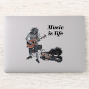 Adesivo Zombie Guitar Musical Fantasy Art Sticker