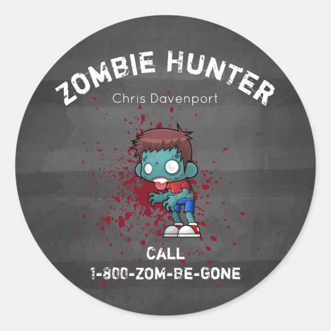 Adesivo Zombie Hunter com Splatter Legal (Frente)
