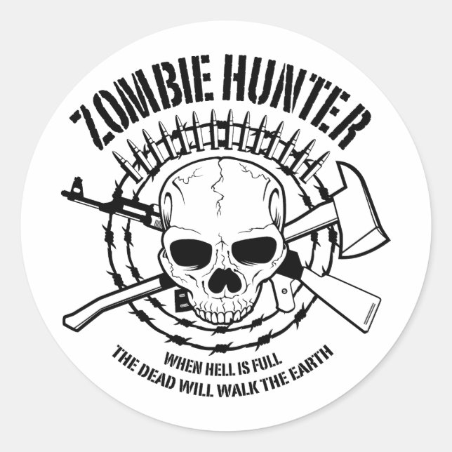 Adesivo Zombie Hunter Sticker (Frente)