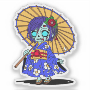 Adesivo Zombie japonês giro