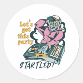 Adesivo Zombie Music DJ Retro Halloween Party