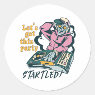 Adesivo Zombie Music DJ Retro Halloween Party