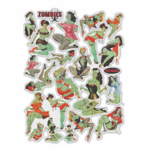 Adesivo Zombie Retro Women