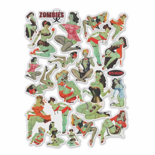 Adesivo Zombie Retro Women (Frente)