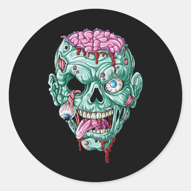 Adesivo Zombie Roel Brain Halloween Boys Men Women S (Frente)