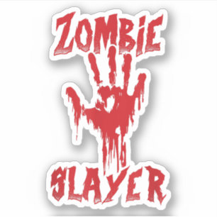 Adesivo Zombie Slayer Bloody Hallowee caçando Zombies