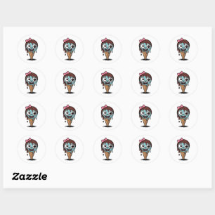 Adesivo Zombie Stickers, Sorvetes Engraçados
