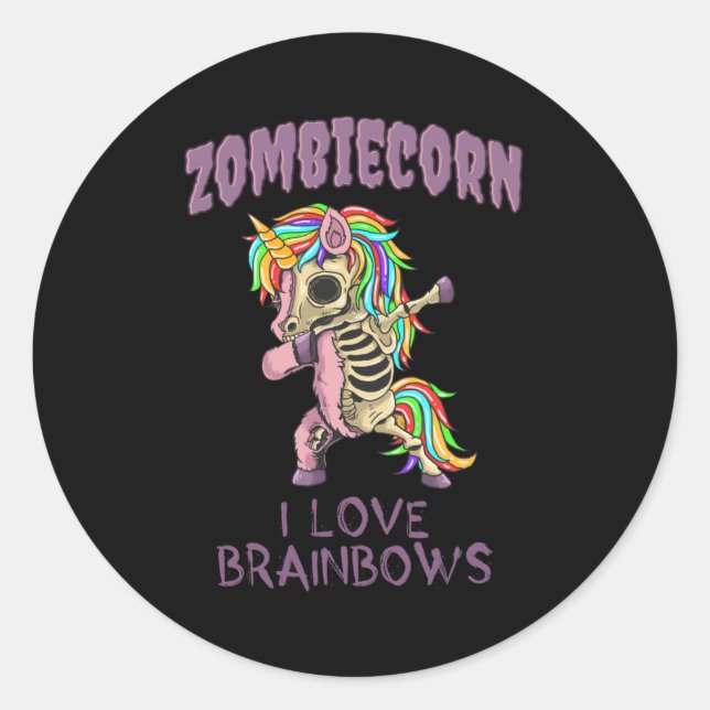 Adesivo Zombie Unicorn Halloween Dab Zombiecorn (Frente)