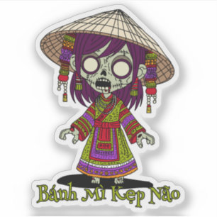 Adesivo Zombie vietnamita bonita