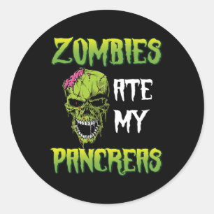 Adesivo Zombies Comeram Meu Pâncreas Conscientização do Di