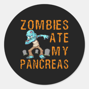 Adesivo Zombies comeram meu pâncreas - Diabetes divertido
