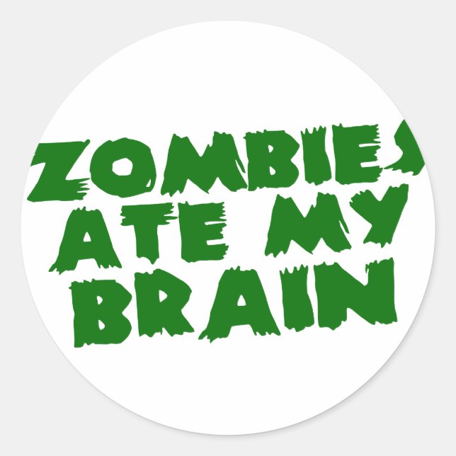 Adesivo Zombies Comeu Meu Cérebro (Frente)