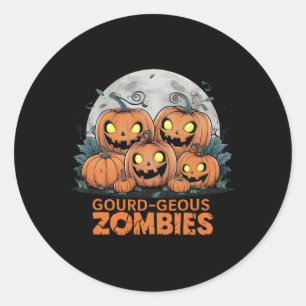 Adesivo Zombies Gourd Zombies Spooky Zombie Pumpkins Engra
