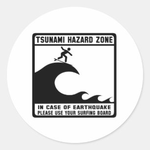 Adesivo Zona de risco de tsunami