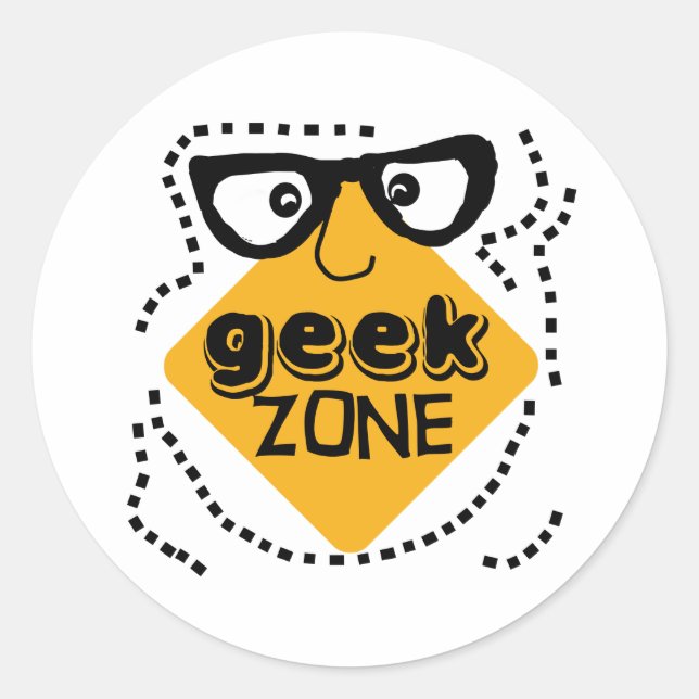 Adesivo Zona Geek de Aviso Amarelo (Frente)