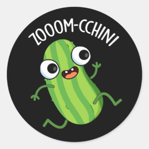 Adesivo Zoom-chchini Funny Zucchini Pun Dark BG