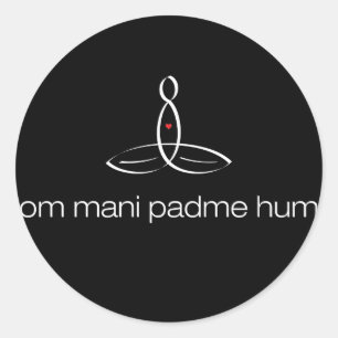 Adesivo Zumbido do OM Mani Padme - estilo regular branco