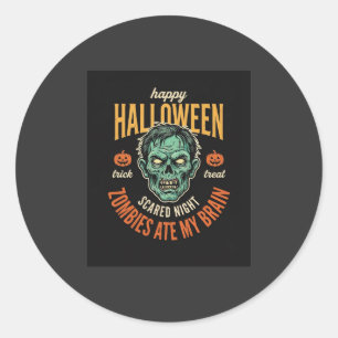Adesivo Zumbis do Halloween Comeram Meu Cérebro