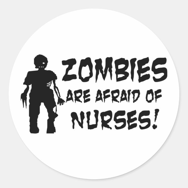Adesivo Zumbis têm medo de enfermeiras (Frente)