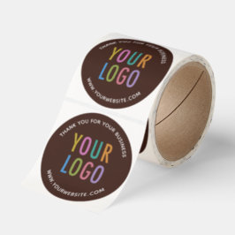 Adesivos Agradecimento Marrom Personalizados com L