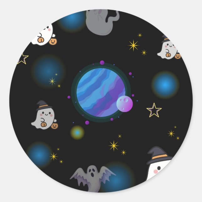 Adesivos Assustadores de Halloween e Fantasmas da  (Frente)