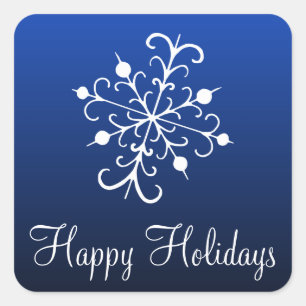 Adesivos Azuis em Floco de Neve