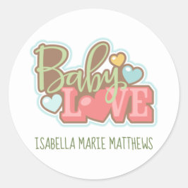 Adesivos Baby Love, 3 polegadas (folha de 6)