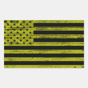 Adesivos Black & Yellow American Flag Grunge
