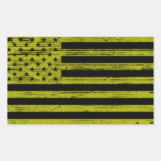Adesivos Black & Yellow American Flag Grunge