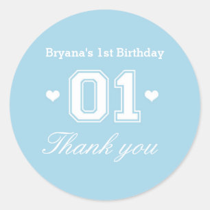 Adesivos Blue Athletic 01 1º Aniversário Chá de Be