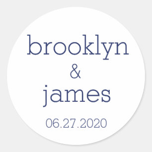 Adesivos Brancos E Azuis De Casamento Moderno