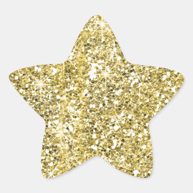 Adesivos Brilhantes em Forma de Estrela Dourada Fa (Frente)