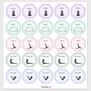 Adesivos Calmos de Planeamento de Yoga e Pilates e