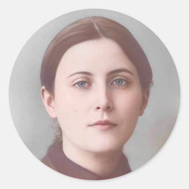 Adesivos Católicos Redondos de Sta. Gemma Galgani (Frente)