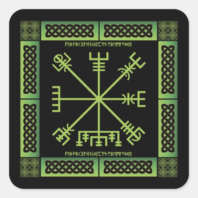Adesivos Celtas Vegvisir (Quadrado) (Frente)
