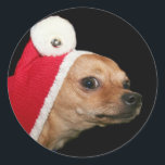 Adesivos Chihuahua natalinos<br><div class="desc">De uma fotografia original de Ritmo Boxer Designs</div>