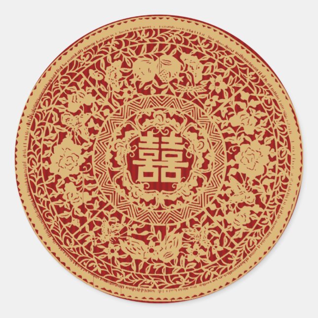 Adesivos chineses de felicidade dupla (Frente)