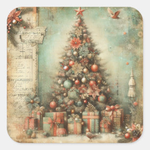Adesivos clássicos de árvores de Natal