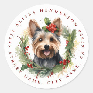 Adesivos clássicos redondos de Yorkshire Terrier
