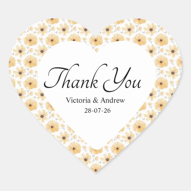 Adesivos Coloridos de Agradecimento com Flores (Frente)