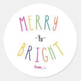 Adesivos Coloridos de Natal Alegre e Brilhante