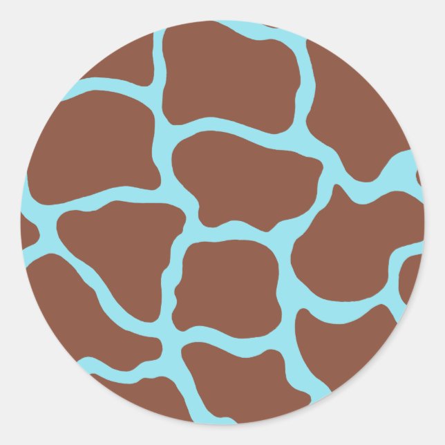 Adesivos com Impressão de Girafa Marrom e Azul (Frente)