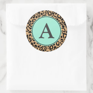 Adesivos com Padrão de Leopardo Monograma