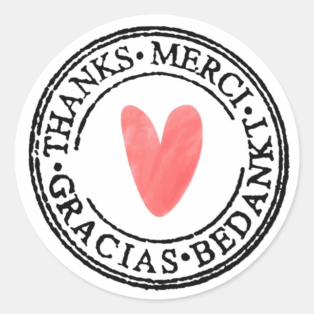 Adesivos comerciais redondos, texto de agradecimen (Frente)