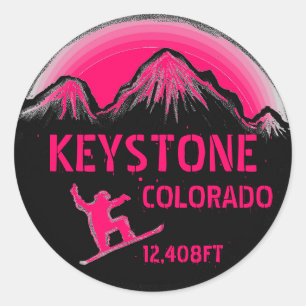 Adesivos cor-de-neve rosa brilhante do Keystone Co