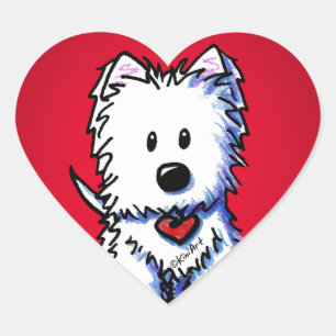 Adesivos Coração Vermelho KiniArt Westie