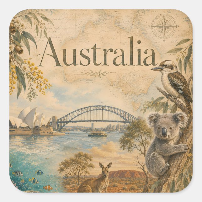 Adesivos da Austrália para amantes da Austrália  (Frente)