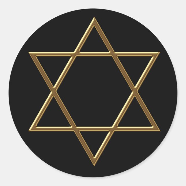 Adesivos da Estrela de Davi Dourada Preta (Frente)