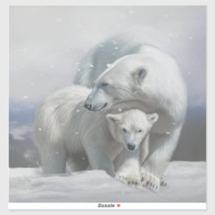 Adesivos da família do urso polar